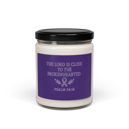 Scented Soy Candle, Inspirational Candle, Gift for Comfort, Relaxation Candle, Spiritual Home Decor, Inspirational Gifts, Psalm 34:18 Candle