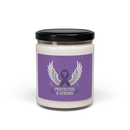 Scented Soy Candle - Protected & Strong, Inspirational Gift for Resilience, Aromatherapy, Home Decor, Self-Care, Awareness
