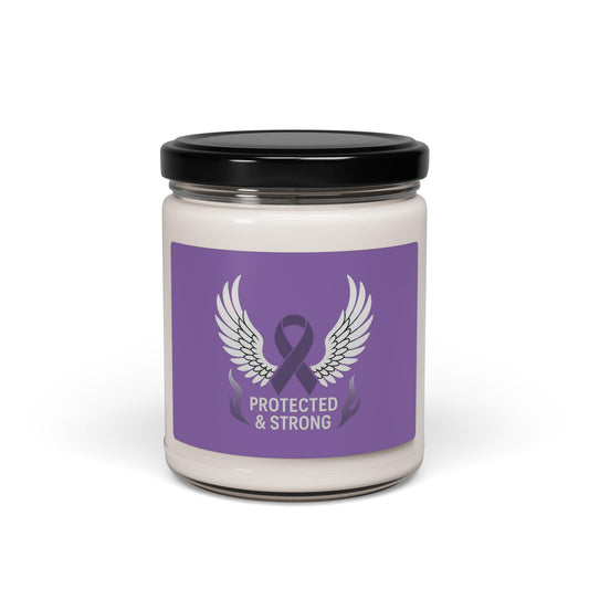 Scented Soy Candle - Protected & Strong, Inspirational Gift for Resilience, Aromatherapy, Home Decor, Self-Care, Awareness