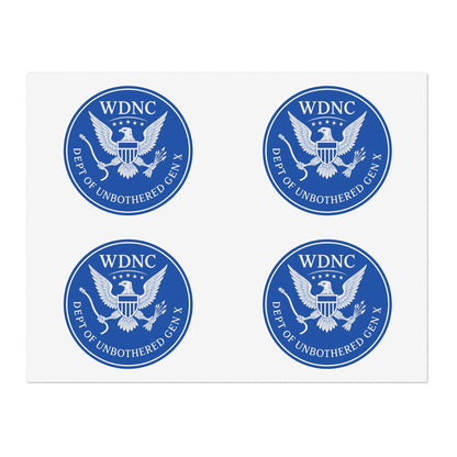 WDNC Department of Unbothered Sticker Sheets, Fun Office Decor, Laptop Stickers, Gift for Students, Journal Decor