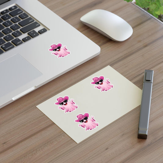 Pink Cowgirl Ghost Sticker Sheets - Funny Western Cowgirl Design, Decorative Vinyl Stickers, Laptop Decals, Planner Accessories, Scrapbook