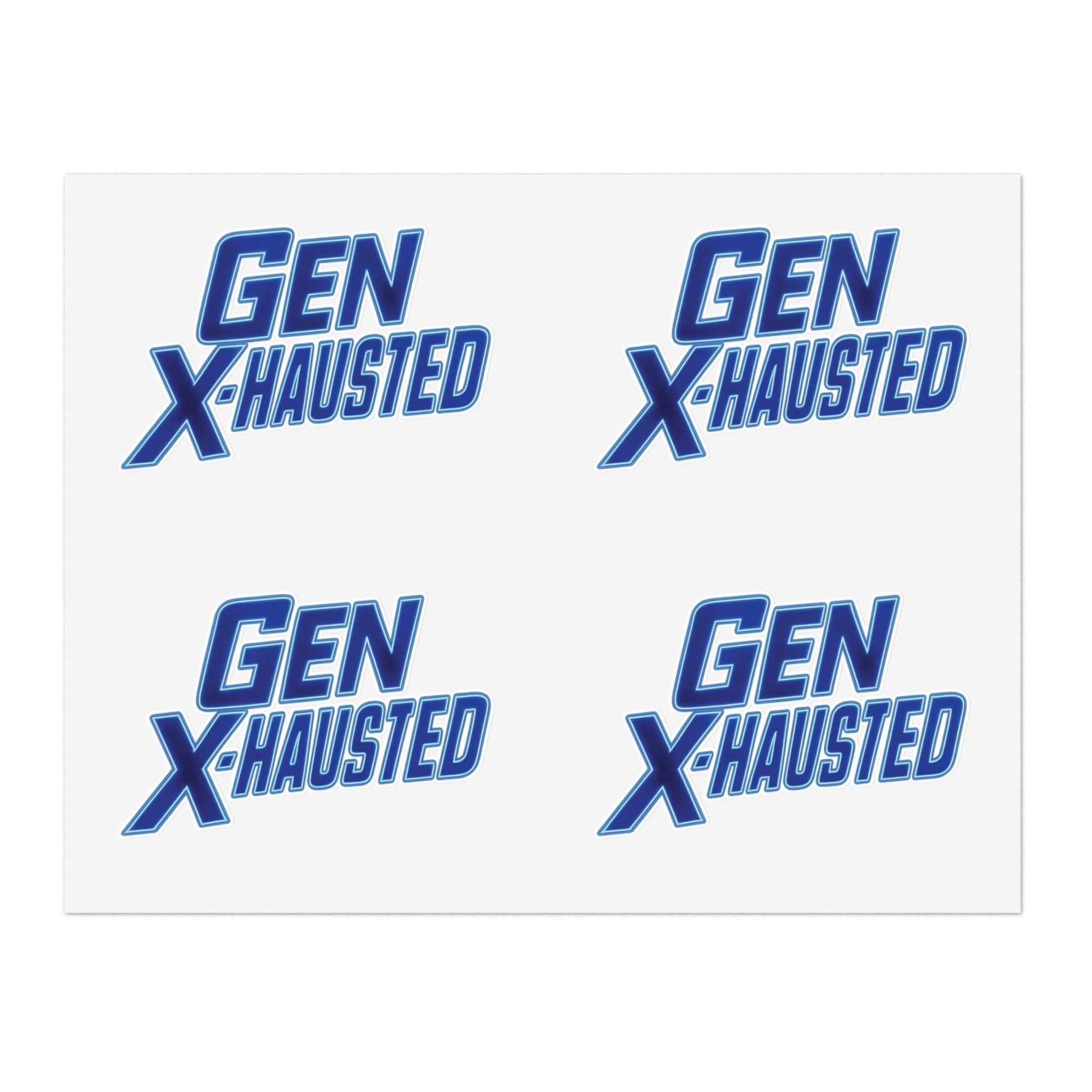 Gen X-Hausted Sticker Sheets - Quirky Office Decor, Fun Gifts, Generation X Humor, Laptop Stickers, Journal Accessories