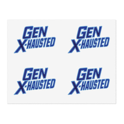 Gen X-Hausted Sticker Sheets - Quirky Office Decor, Fun Gifts, Generation X Humor, Laptop Stickers, Journal Accessories