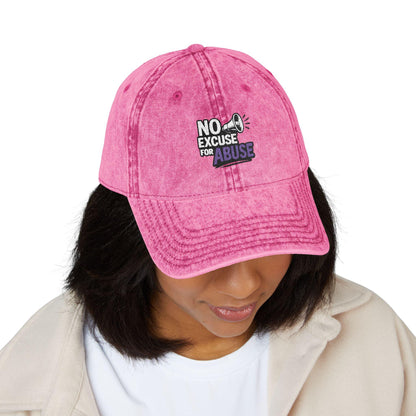 Vintage Embroidered Cap with Anti-Abuse Message - Casual Hat for Awareness, Support Events, Fundraisers, Gifts, Summer Days
