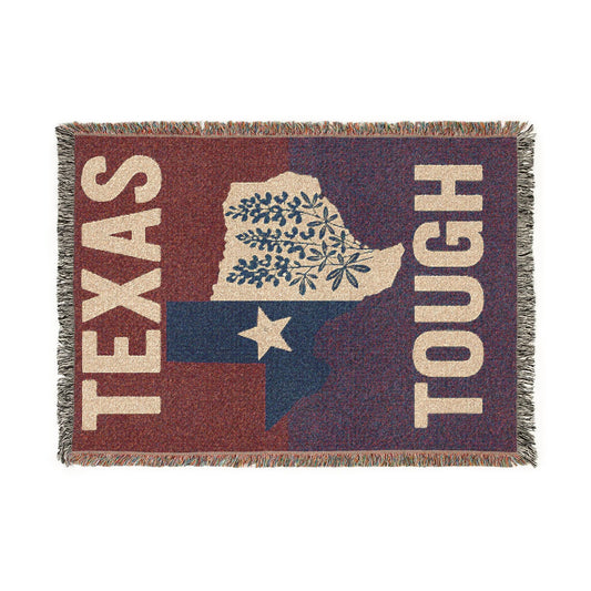 Texas Tough Woven Blanket, Cozy Home Decor, Southwestern Style Throw for Any Occasion, Great Gift for Texans, Picnic Essential