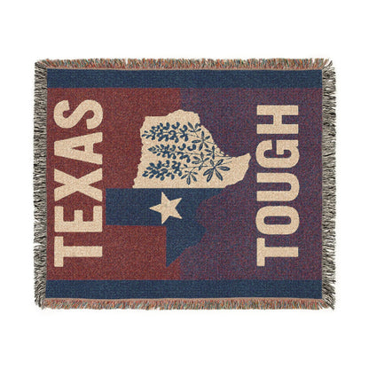 Texas Tough Woven Blanket, Cozy Home Decor, Southwestern Style Throw for Any Occasion, Great Gift for Texans, Picnic Essential