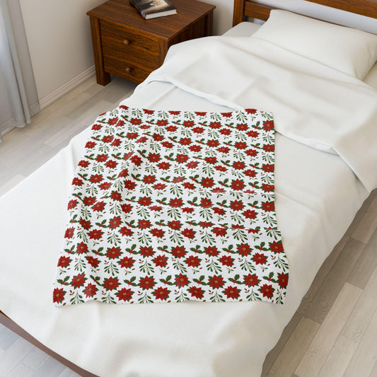 Cozy Christmas Plush Blanket, Soft Holiday Throw Blanket, Perfect for Winter Decor, Gift for Her, Warm Home Essentials