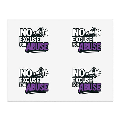 Empowerment Sticker Sheets - No Excuse for Abuse | Protest Stickers, Advocacy Decor, Gift for Social Activists, Awareness Campaigns