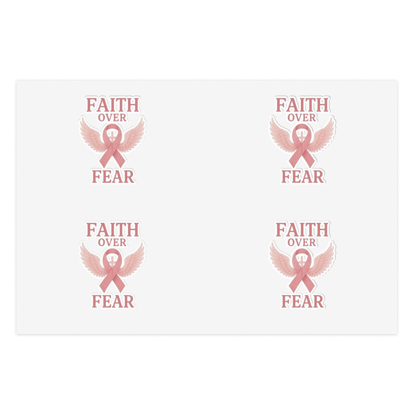 Empowering Sticker Sheets for Hope and Inspiration, Motivational Décor, Faith Over Fear, Breast Cancer Awareness
