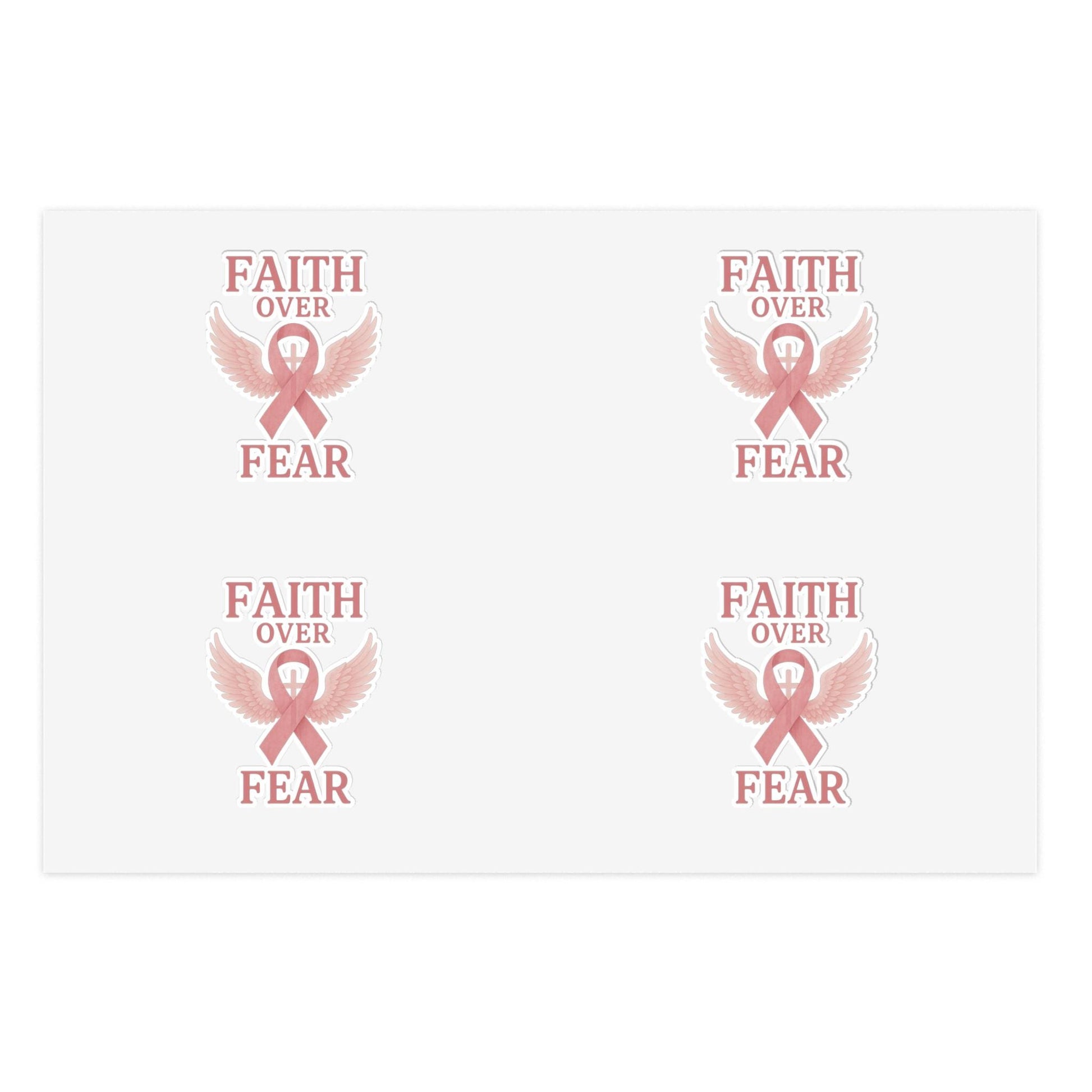 Empowering Sticker Sheets for Hope and Inspiration, Motivational Décor, Faith Over Fear, Breast Cancer Awareness