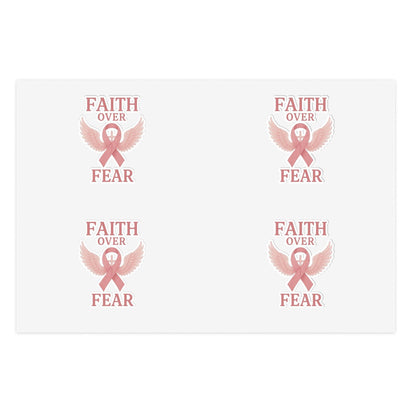 Empowering Sticker Sheets for Hope and Inspiration, Motivational Décor, Faith Over Fear, Breast Cancer Awareness