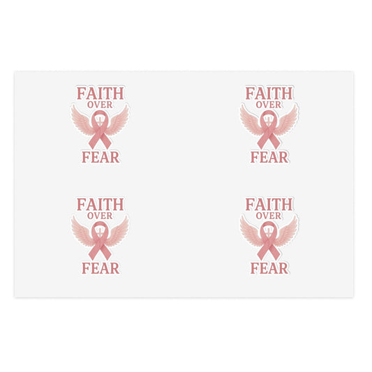 Empowering Sticker Sheets for Hope and Inspiration, Motivational Décor, Faith Over Fear, Breast Cancer Awareness