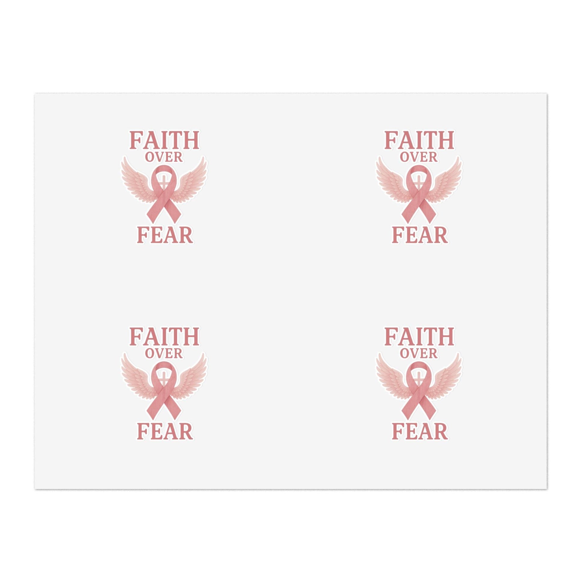 Empowering Sticker Sheets for Hope and Inspiration, Motivational Décor, Faith Over Fear, Breast Cancer Awareness