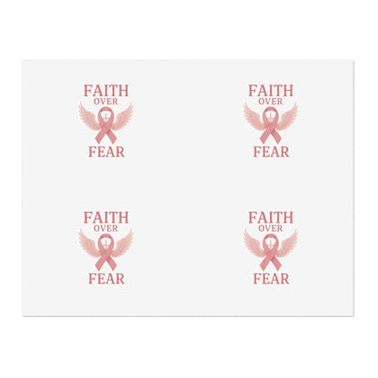 Empowering Sticker Sheets for Hope and Inspiration, Motivational Décor, Faith Over Fear, Breast Cancer Awareness