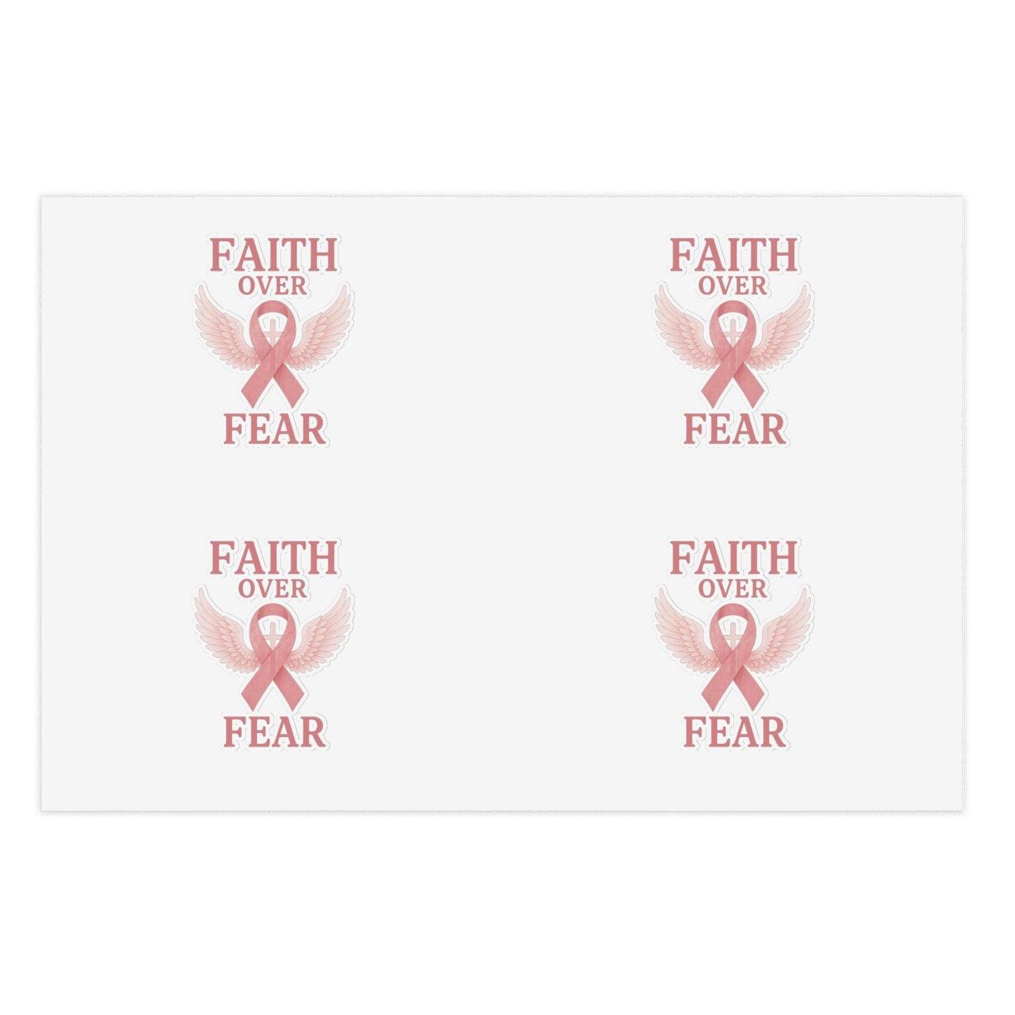 Empowering Sticker Sheets for Hope and Inspiration, Motivational Décor, Faith Over Fear, Breast Cancer Awareness
