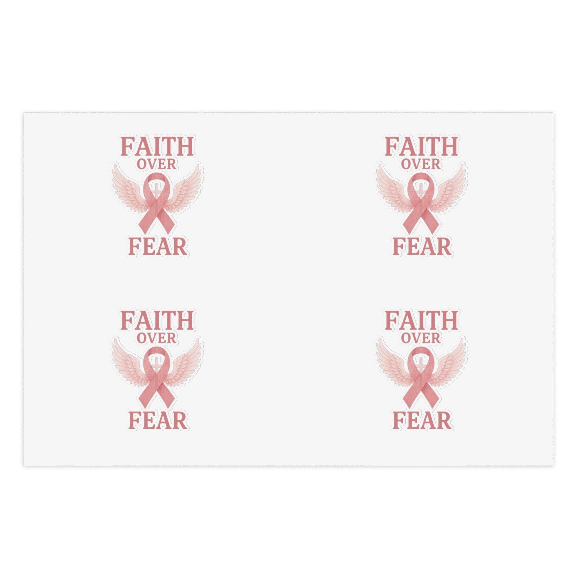 Empowering Sticker Sheets for Hope and Inspiration, Motivational Décor, Faith Over Fear, Breast Cancer Awareness