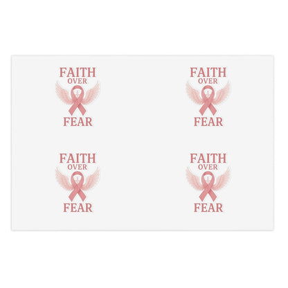 Empowering Sticker Sheets for Hope and Inspiration, Motivational Décor, Faith Over Fear, Breast Cancer Awareness