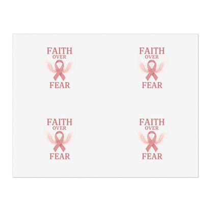 Empowering Sticker Sheets for Hope and Inspiration, Motivational Décor, Faith Over Fear, Breast Cancer Awareness