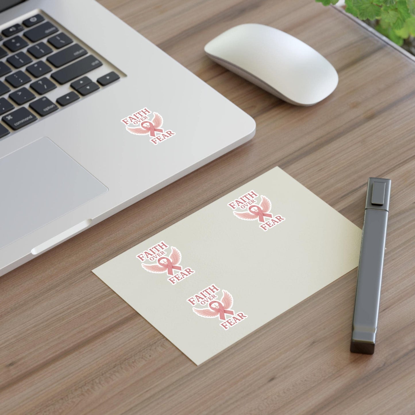 Empowering Sticker Sheets for Hope and Inspiration, Motivational Décor, Faith Over Fear, Breast Cancer Awareness