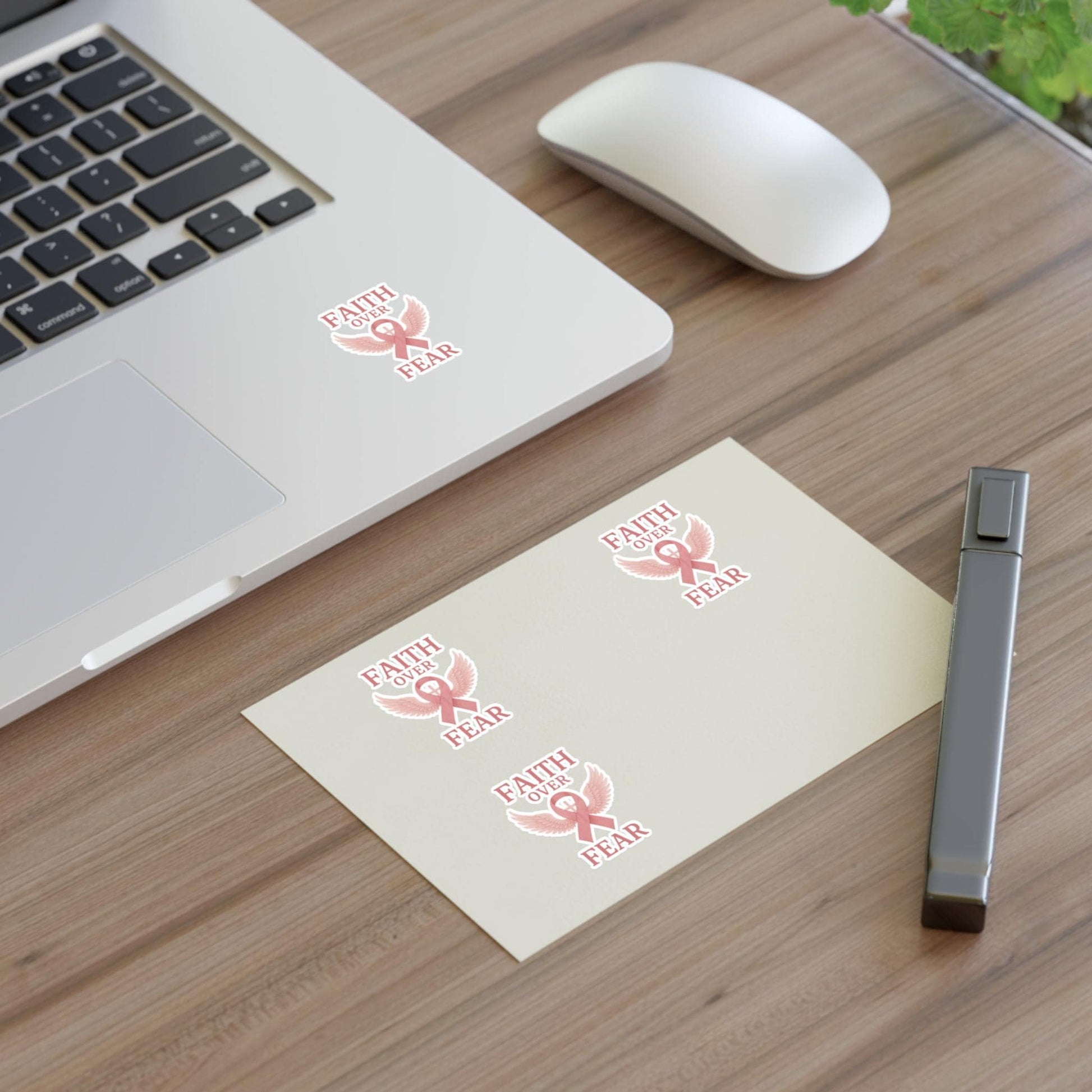 Empowering Sticker Sheets for Hope and Inspiration, Motivational Décor, Faith Over Fear, Breast Cancer Awareness