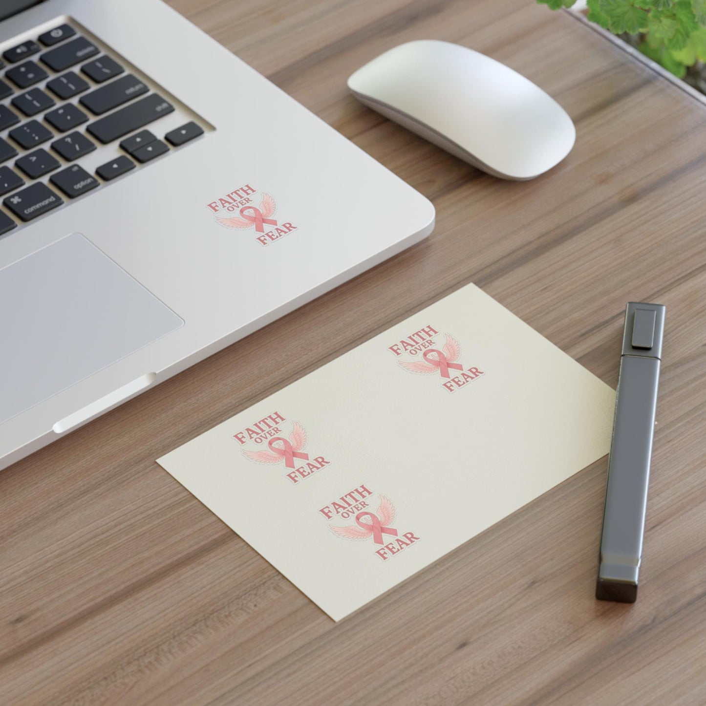 Empowering Sticker Sheets for Hope and Inspiration, Motivational Décor, Faith Over Fear, Breast Cancer Awareness