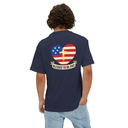 Freedom & Faith Unisex Oversized Tee, Summer Vibes Tee, Casual Gift, Patriotic Apparel, Faith-Based Outfit