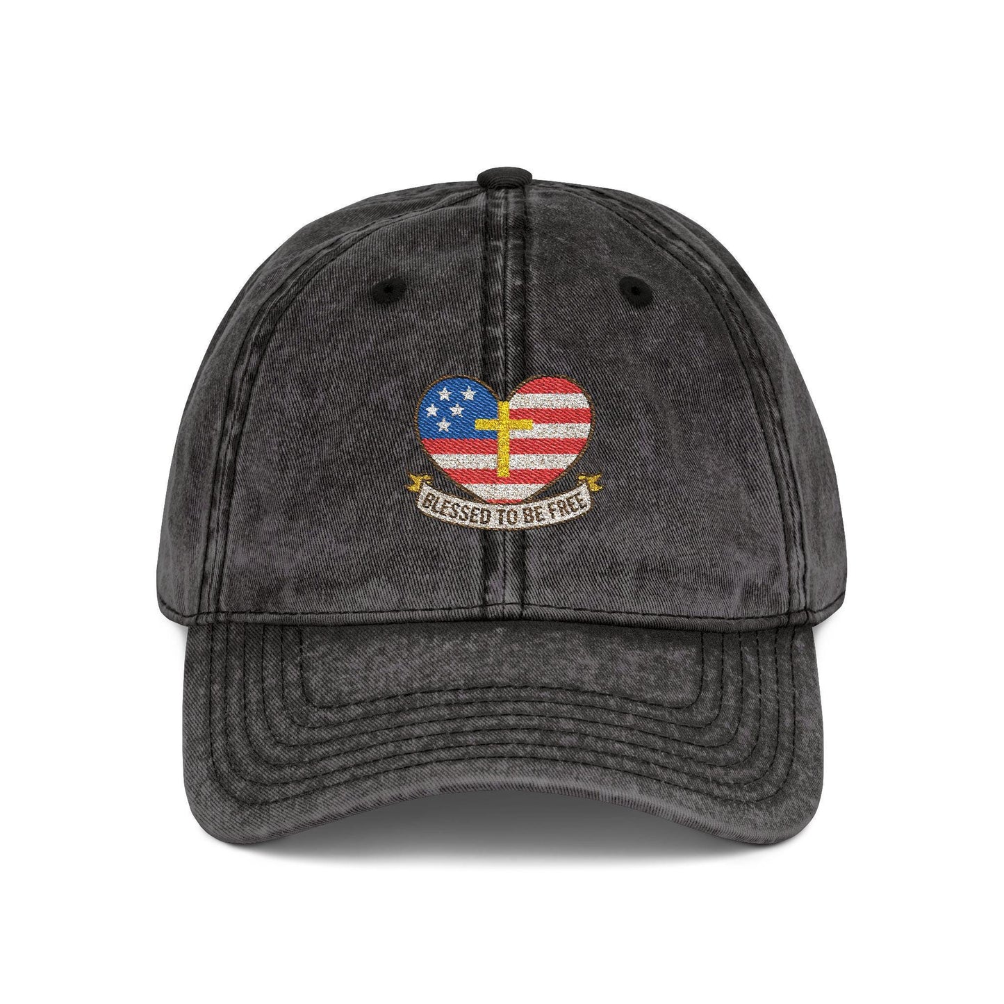 Embroidered Cap Blessed to Be Free - Vintage Freedom Hat, Retro Baseball Cap, Distressed Dad Cap for Men and Women, Adjustable Unisex Hat,