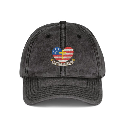 Embroidered Cap Blessed to Be Free - Vintage Freedom Hat, Retro Baseball Cap, Distressed Dad Cap for Men and Women, Adjustable Unisex Hat,