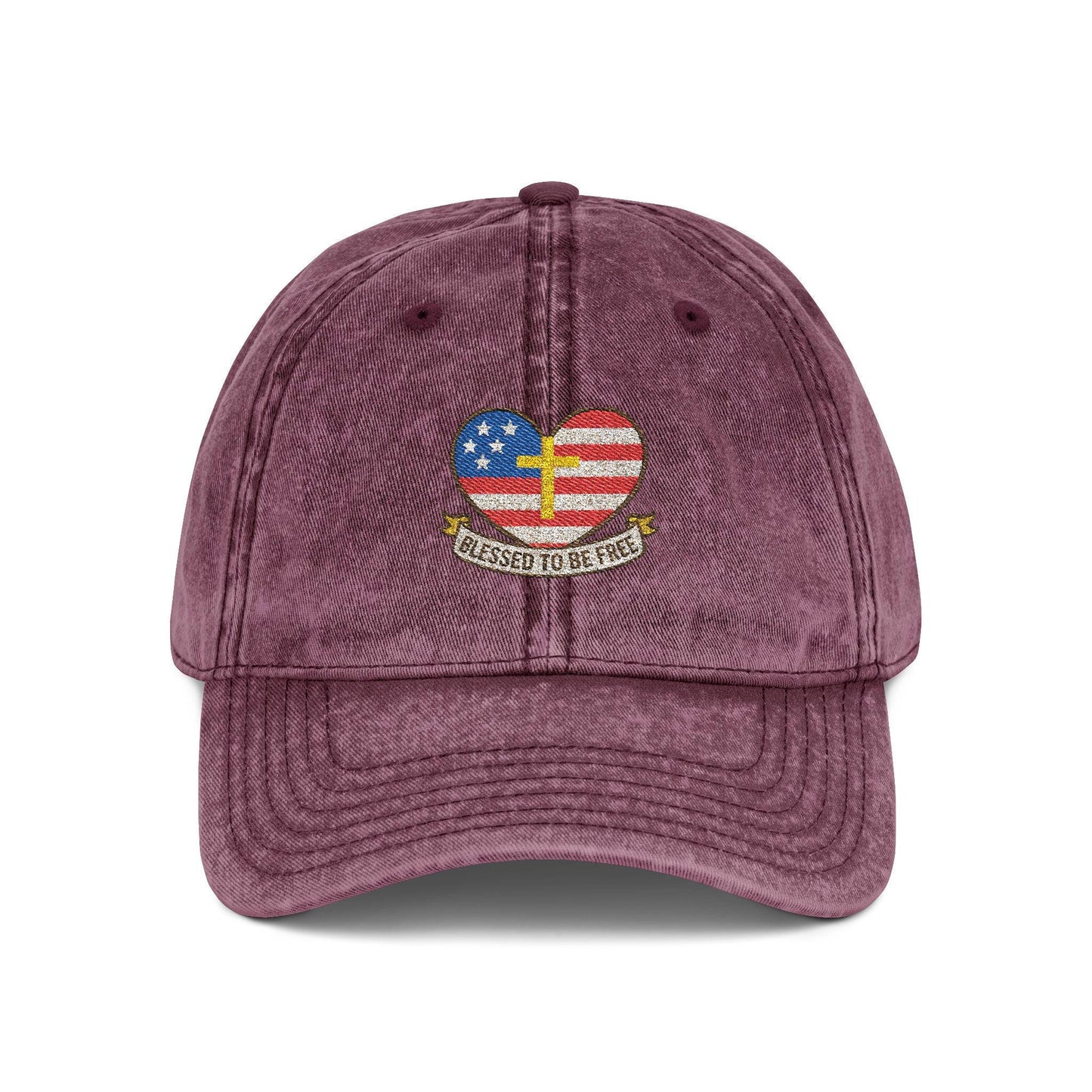 Embroidered Cap Blessed to Be Free - Vintage Freedom Hat, Retro Baseball Cap, Distressed Dad Cap for Men and Women, Adjustable Unisex Hat,
