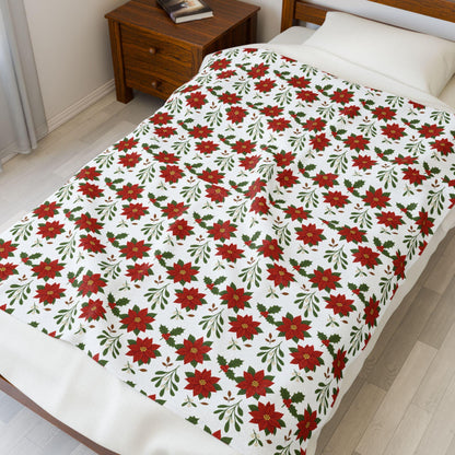 Cozy Christmas Plush Blanket, Soft Holiday Throw Blanket, Perfect for Winter Decor, Gift for Her, Warm Home Essentials