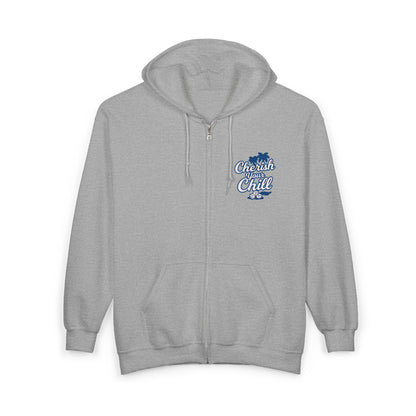 Cherish Your Chill Hoodie | Zip-Up Sweatshirt with Palm Tree Design