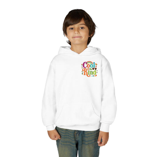 Cool 2 Be Kind Hoodie | Youth Hooded Sweatshirt, Colorful Rainbow Kindness Design