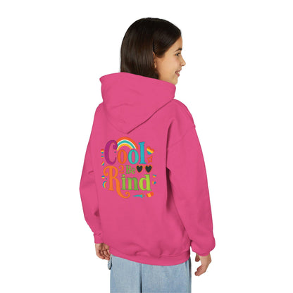 Cool 2 Be Kind Hoodie | Youth Hooded Sweatshirt, Colorful Rainbow Kindness Design