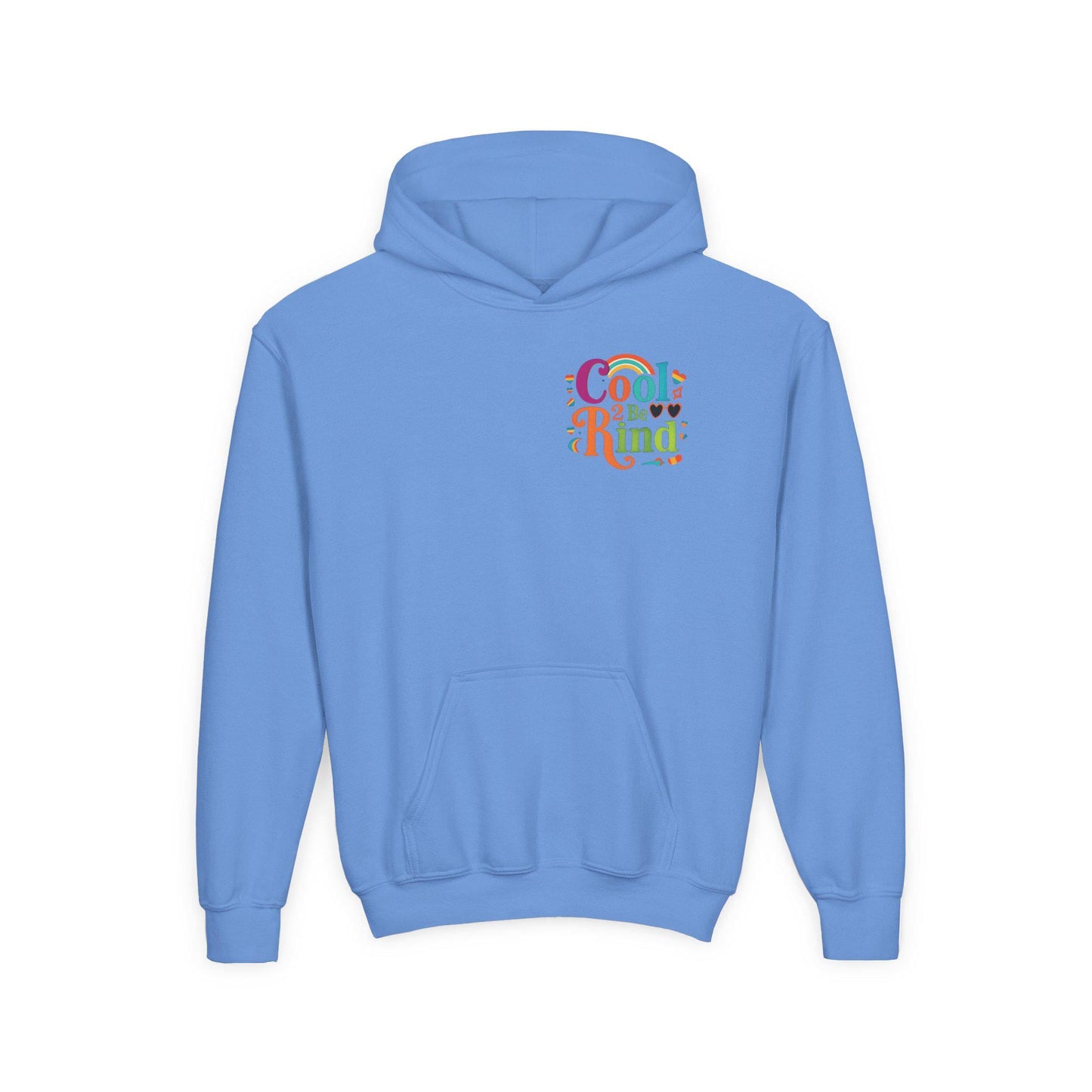 Cool 2 Be Kind Hoodie | Youth Hooded Sweatshirt, Colorful Rainbow Kindness Design