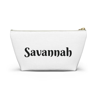 Bride Squad Accessory Pouch, Personalized Bridesmaid Makeup Bag | Floral Wreath Design