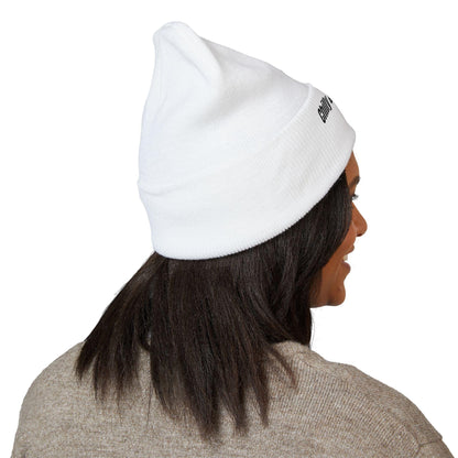 Chilly & Unbothered beanie | Embroidered cuffed knit hat, snowflake design