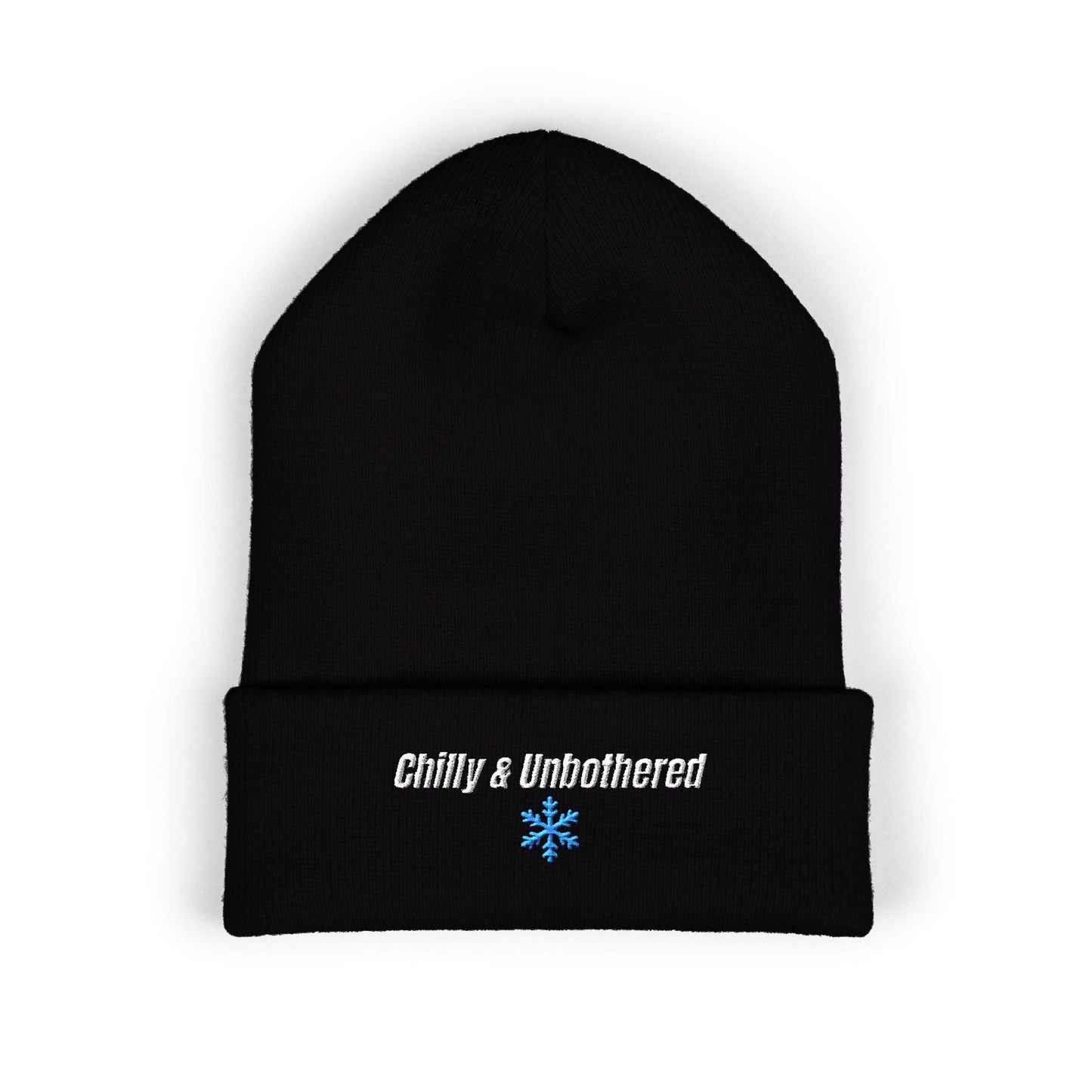 Chilly & Unbothered Beanie | Embroidered Snowflake Cuff Beanie