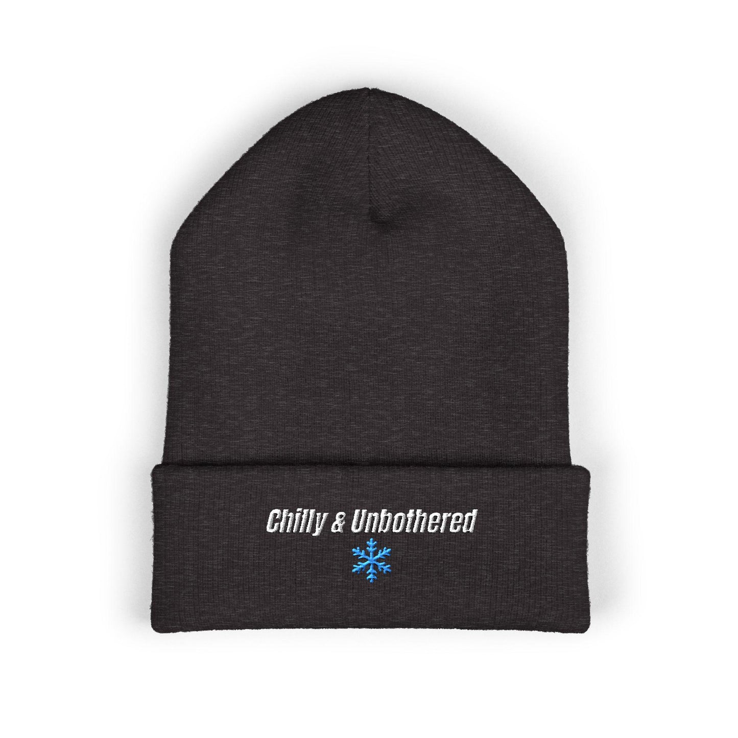 Chilly & Unbothered Beanie | Embroidered Snowflake Cuff Beanie