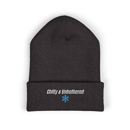 Chilly & Unbothered Beanie | Embroidered Snowflake Cuff Beanie