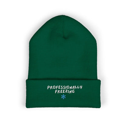 Professionally Freezing beanie | Cuffed Beanie Embroidered Snowflake