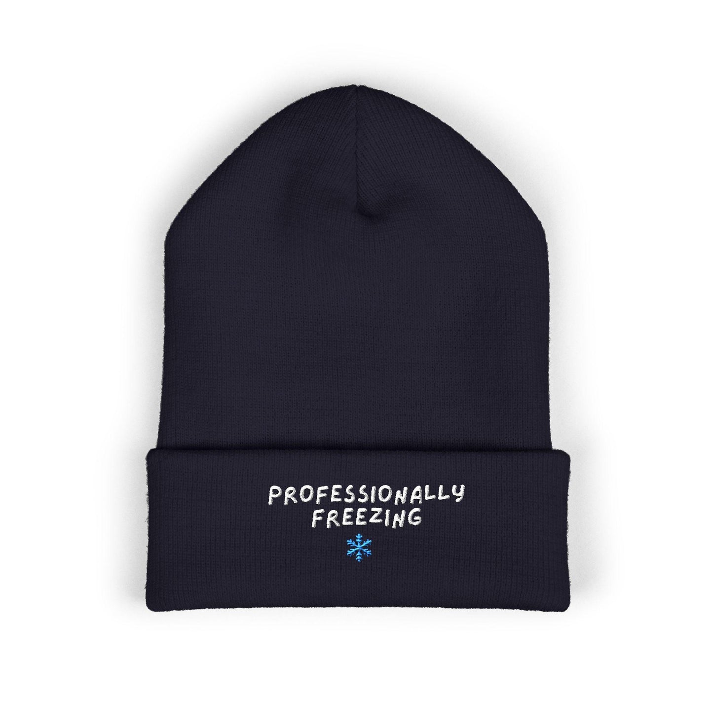 Professionally Freezing beanie | Cuffed Beanie Embroidered Snowflake