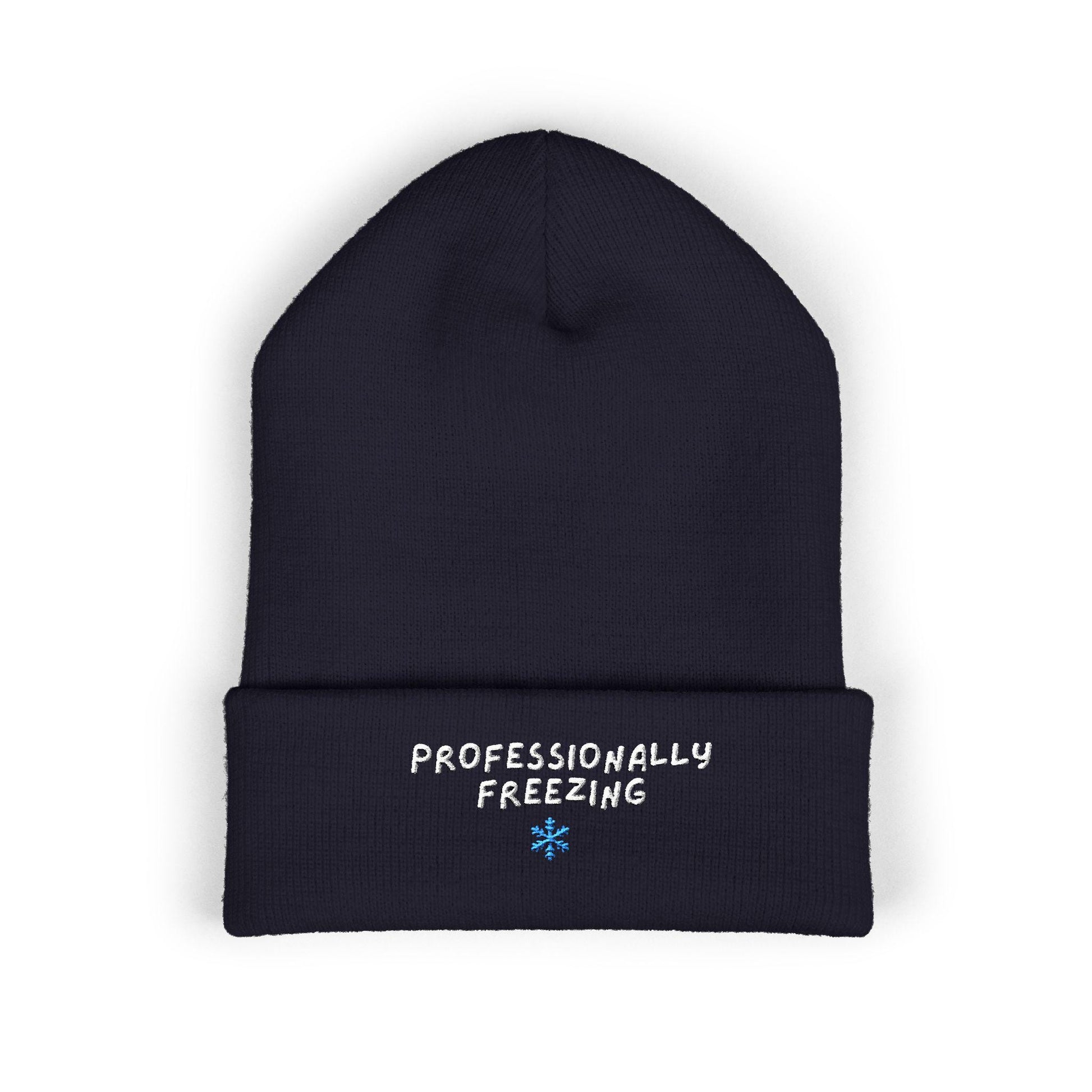 Professionally Freezing beanie | Cuffed Beanie Embroidered Snowflake