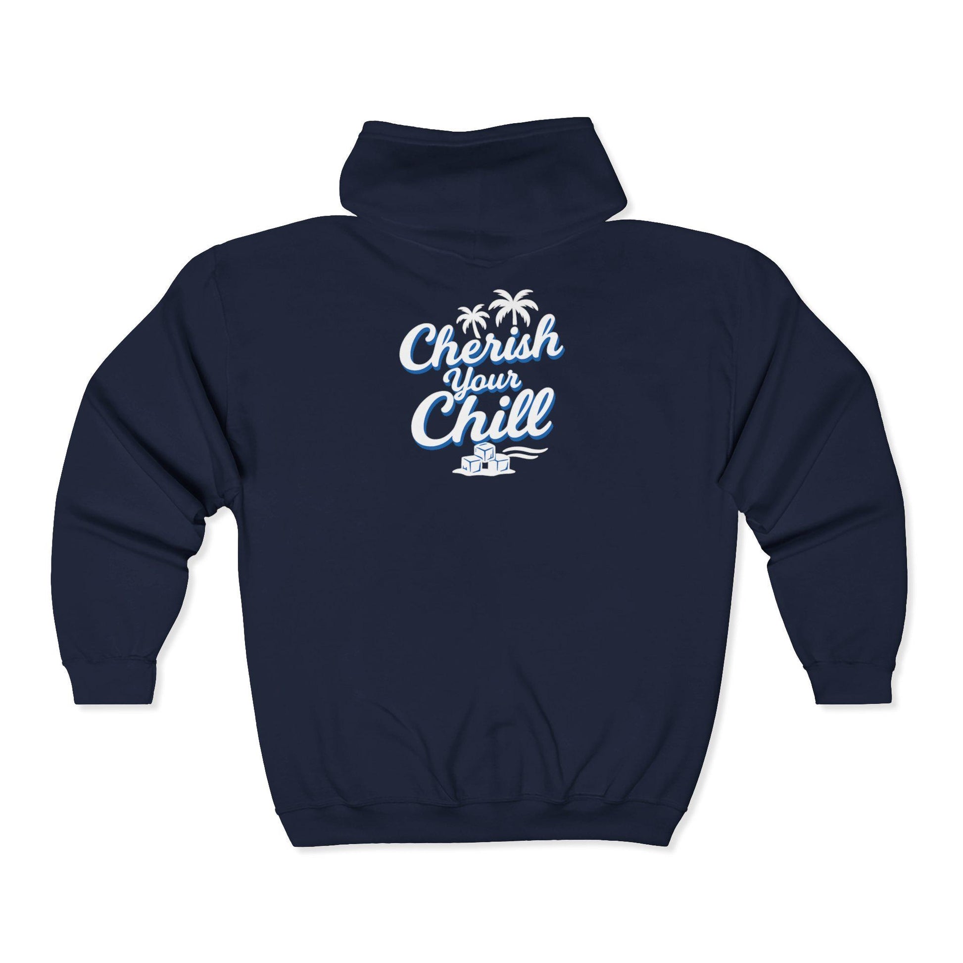 Cherish Your Chill Hoodie | Zip-Up Sweatshirt with Palm Tree Design