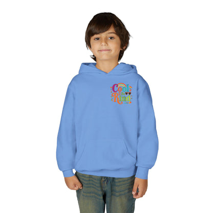 Cool 2 Be Kind Hoodie | Youth Hooded Sweatshirt, Colorful Rainbow Kindness Design