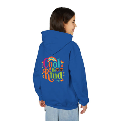 Cool 2 Be Kind Hoodie | Youth Hooded Sweatshirt, Colorful Rainbow Kindness Design