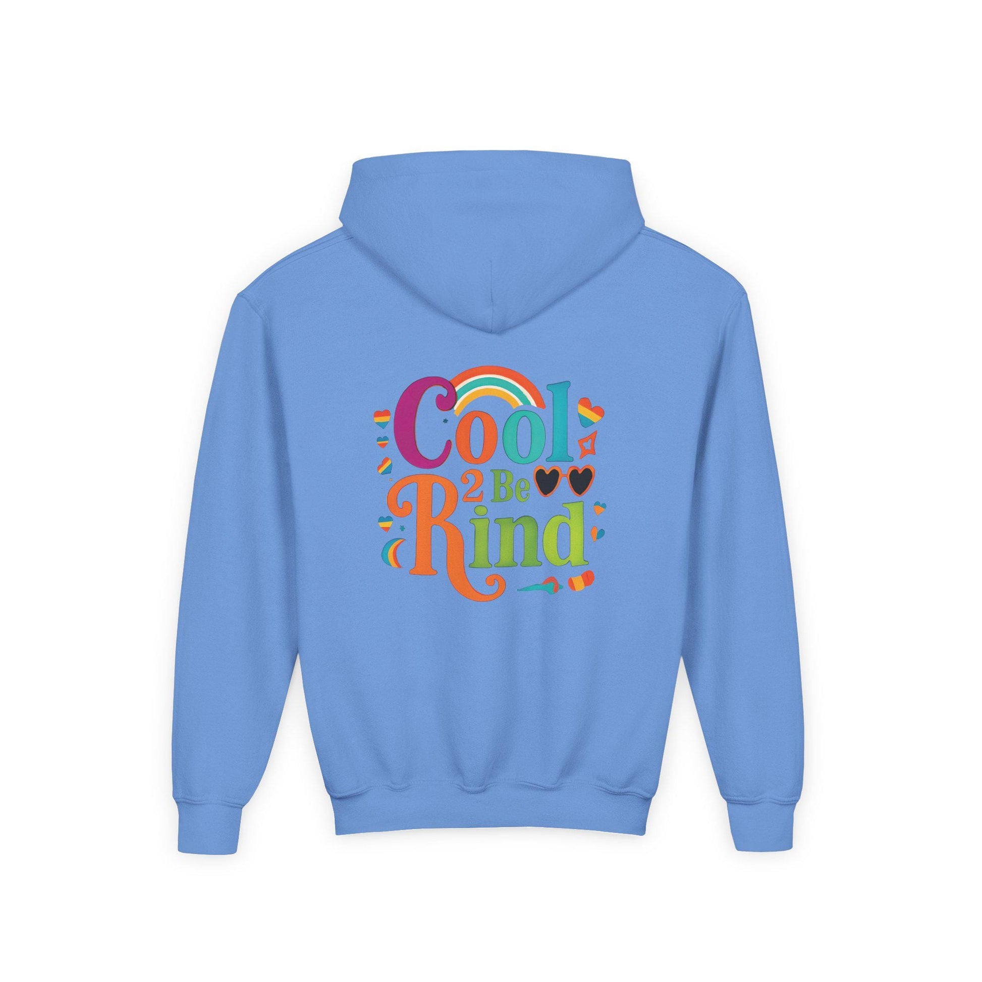 Cool 2 Be Kind Hoodie | Youth Hooded Sweatshirt, Colorful Rainbow Kindness Design