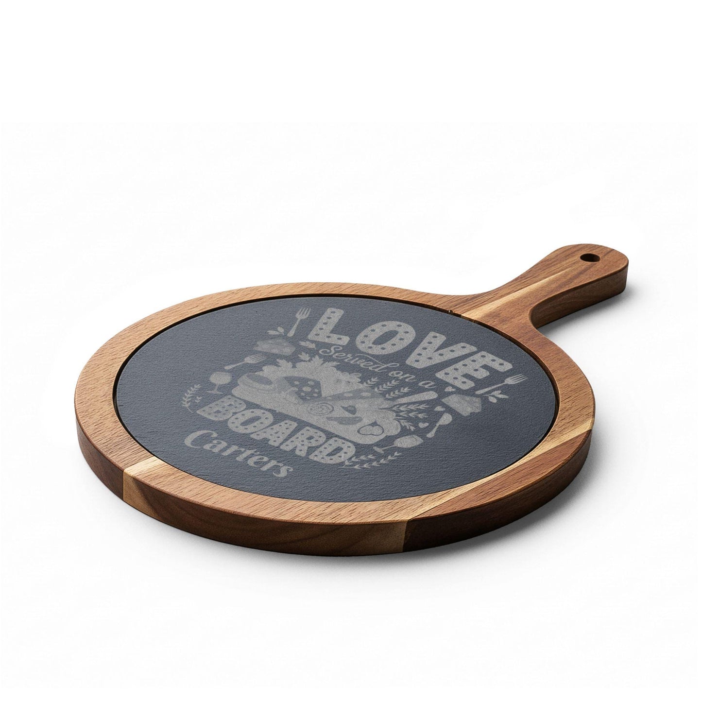 Love Served On A Board Charcuterie| Engraved Acacia Cheese Board