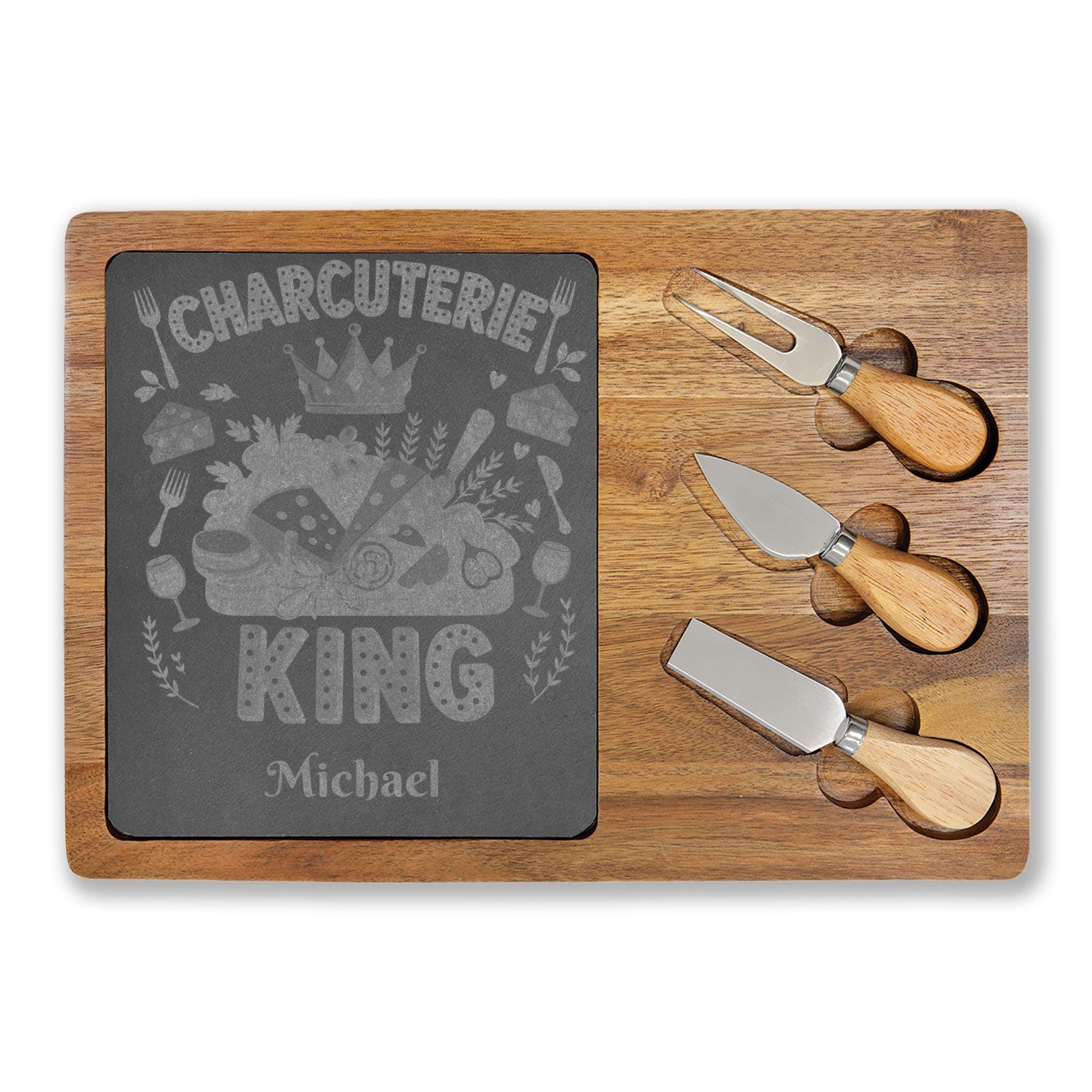 Charcuterie King engraved Charcuterie Board | Personalized Engraved Serving Board