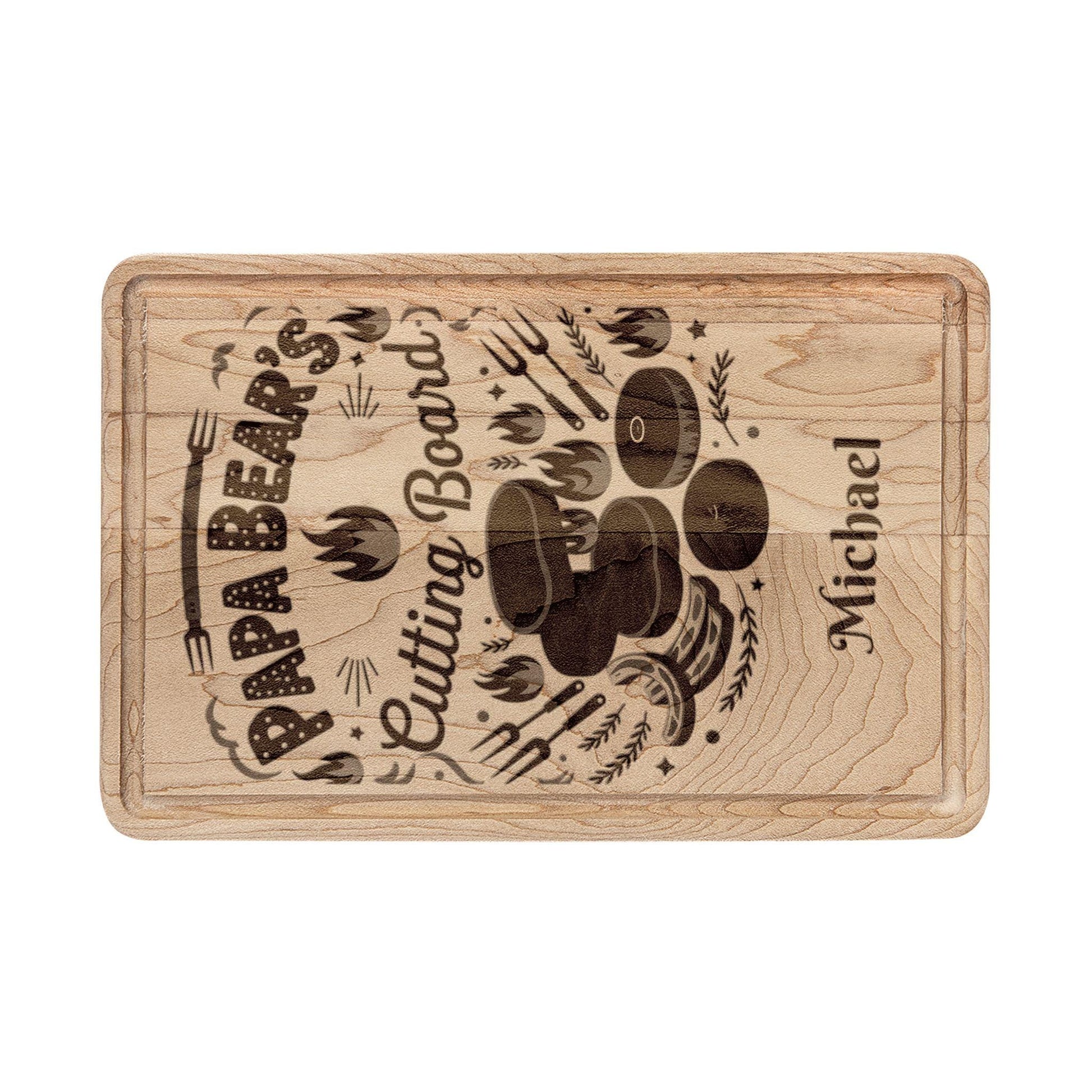 Papa Bear's Cutting Board | Personalized Engraved Wooden Board