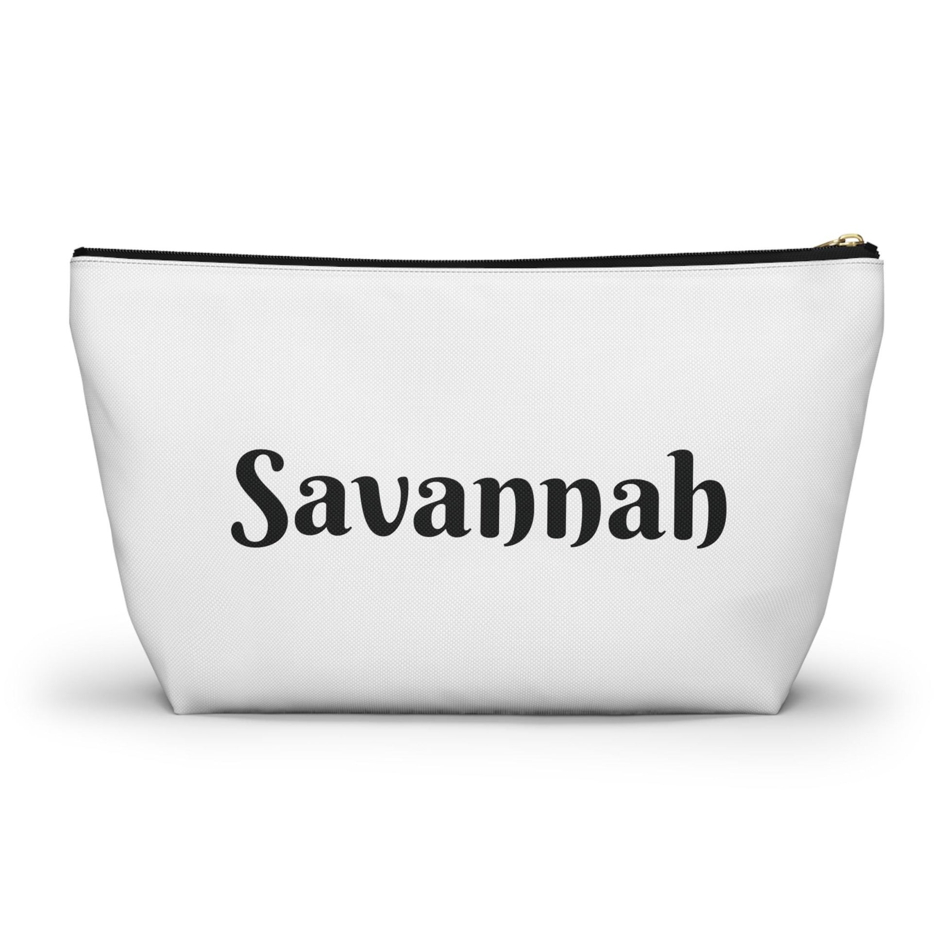 Bride Squad Accessory Pouch, Personalized Bridesmaid Makeup Bag | Floral Wreath Design